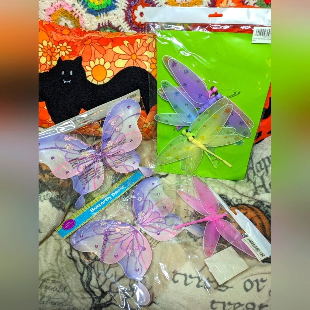 Floating Dragonfly and Butterfly Decorations